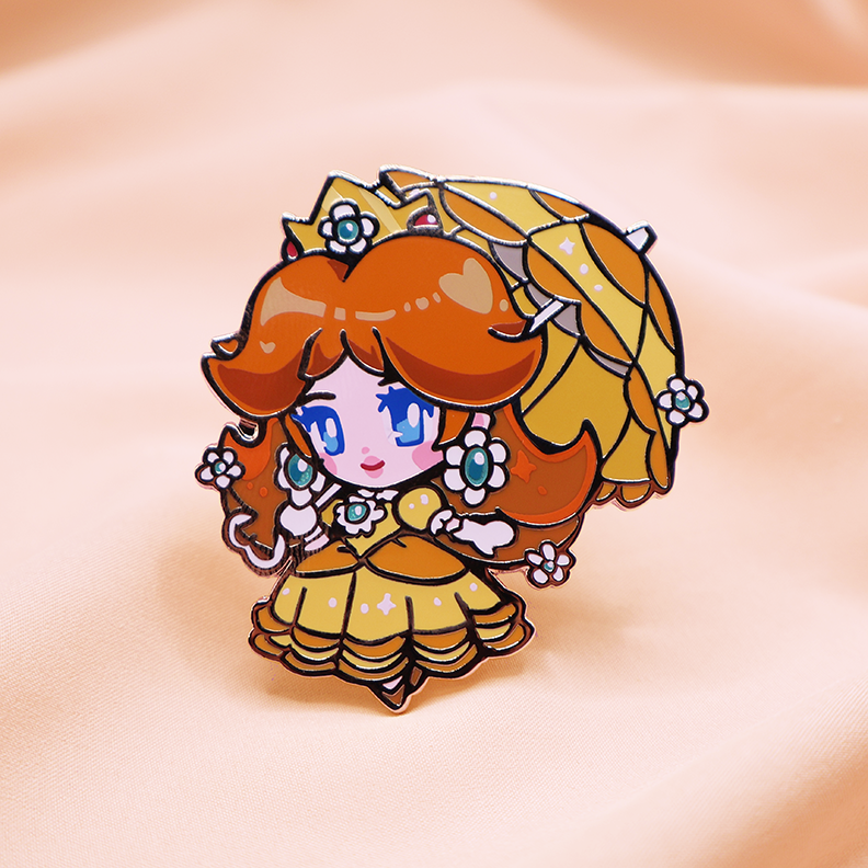 DAISY PARASOL [CHIBI DOLL] [NINTENDOLL] ENAMEL PIN – MAMOBOT
