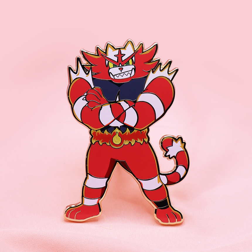 shiny incineroar pokemon card SHINY] [BLACK BAND] INCINEROAR [BATTLE BOSS] [JUMBO ENAMEL PIN] – MAMOBOT