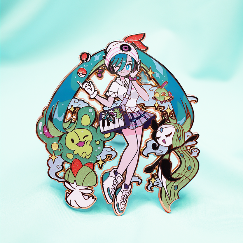 [PSYCHIC TYPE] JUMBO PROJECT VOLTAGE MIKU GOLD PLATED ENAMEL PIN
