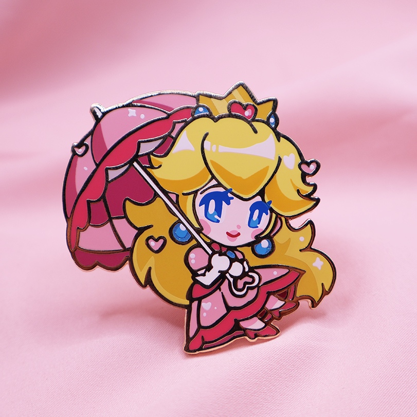 PARASOL PEACH [CHIBI DOLL] [NINTENDOLL] ENAMEL PIN – MAMOBOT