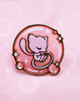 SLEEPY PINK BUBBLE MEW STAINED GLASS ENAMEL PIN
