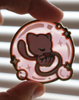 SLEEPY PINK BUBBLE MEW STAINED GLASS ENAMEL PIN