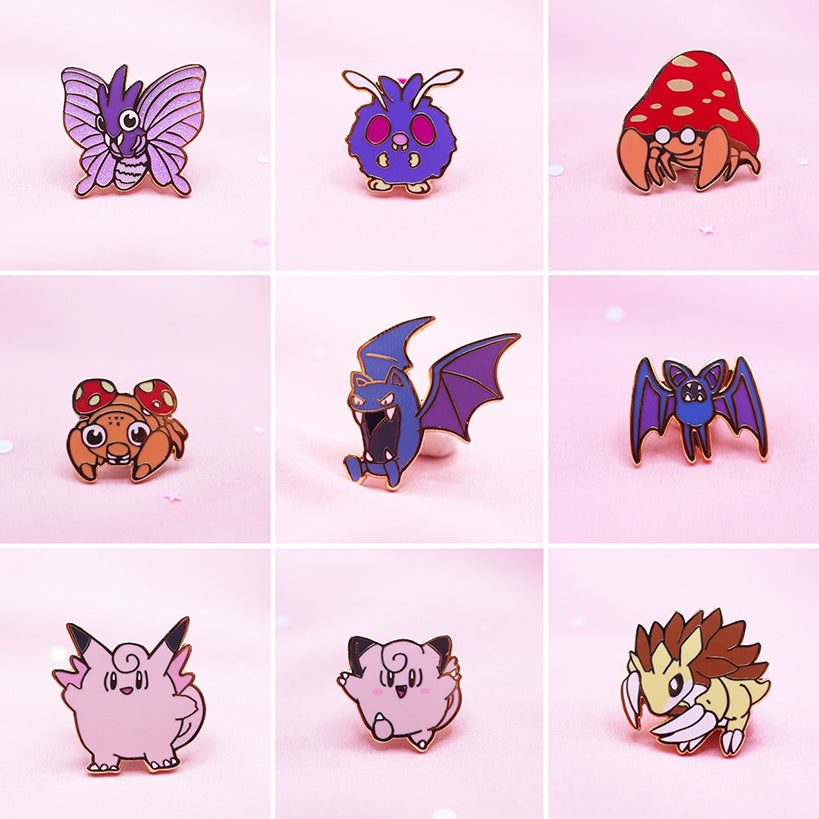 POKEDEX 025-049 ENAMEL PIN SET [MINI MONSTERS] [POKEDEX PROJECT] [25 PC]