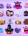 [16 PC SET] [15 +1 FREE SHINY GIGANTAMAX GENGAR]  SPOOKYMALLOW FULL MAIN SET  [POKEMALLOW]  SOFT DYED ENAMEL PIN [SPOOKYMALLOW SERIES]