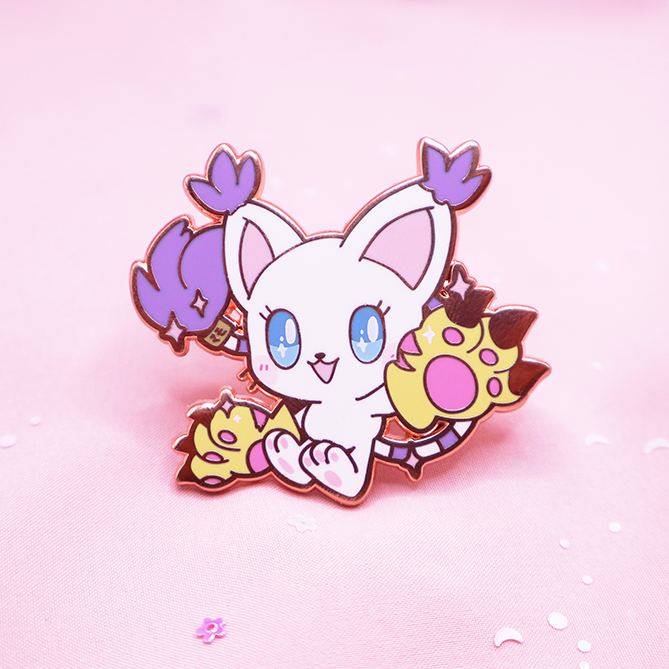 ROSE GOLD DIGI GATOMON [TAILMON] ENAMEL PIN
