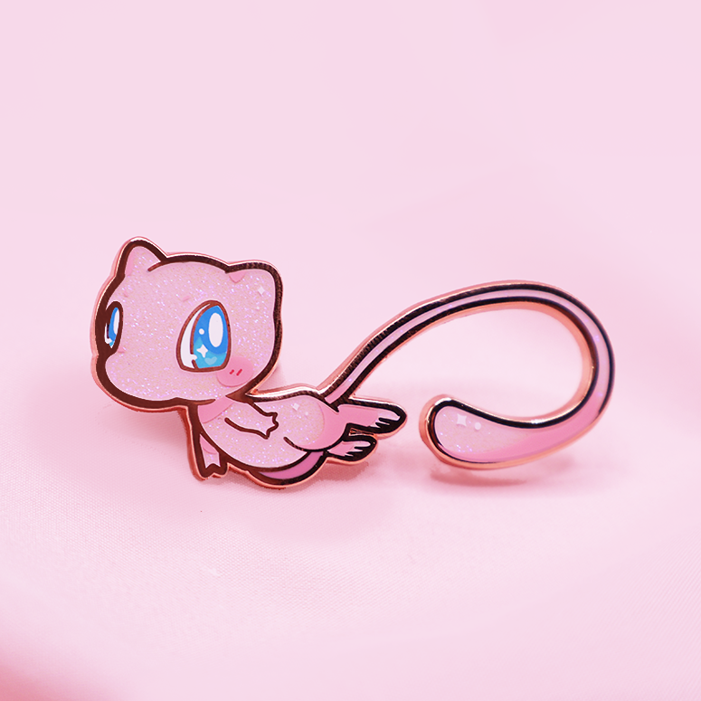 ROSE GOLD MEW [SWISH]  [GLITTERY]  [POKEBUDDIES] ENAMELPIN  [PATREON EXCLUSIVE]