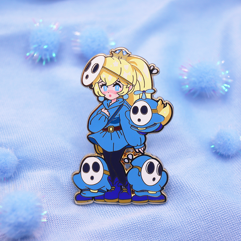 BLUE SHY GAL ENAMEL PIN