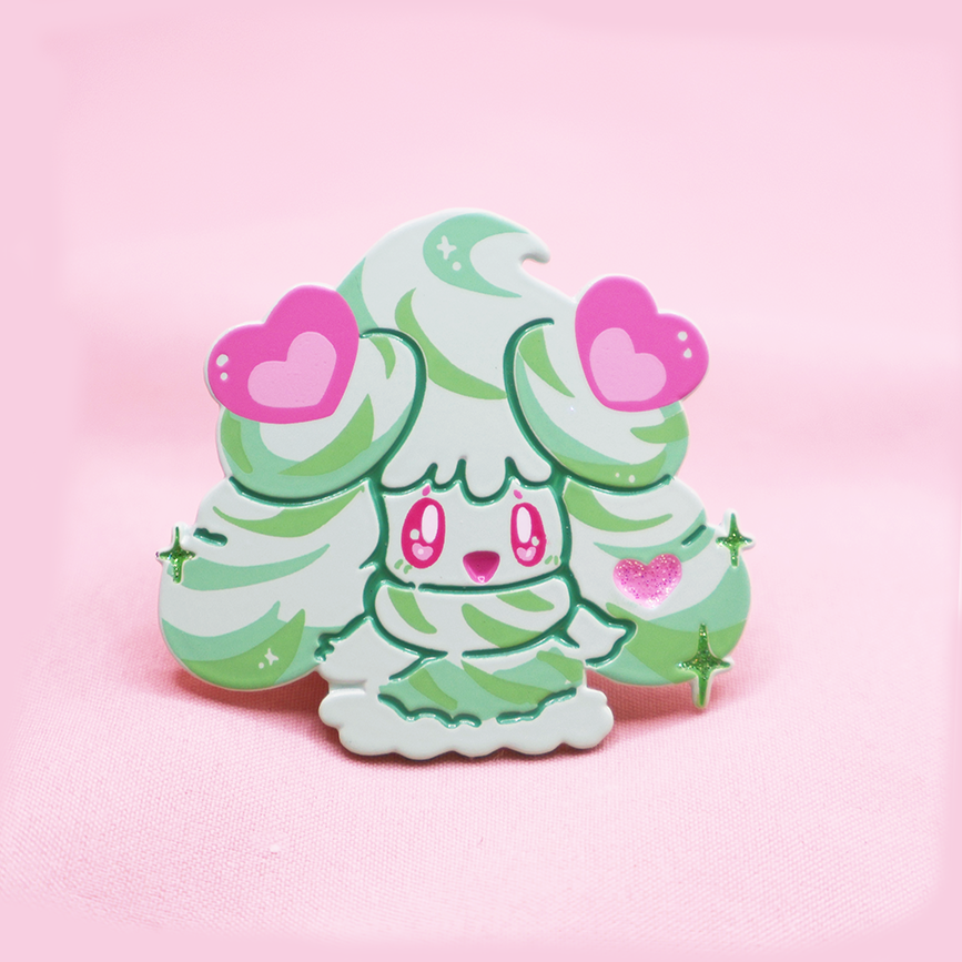 [MATCHA] HEART SWEET ALCREMIE [POKEMALLOW]  SOFT DYED ENAMELPIN [MIXED GRADE] [PATREON EXCLUSIVE]