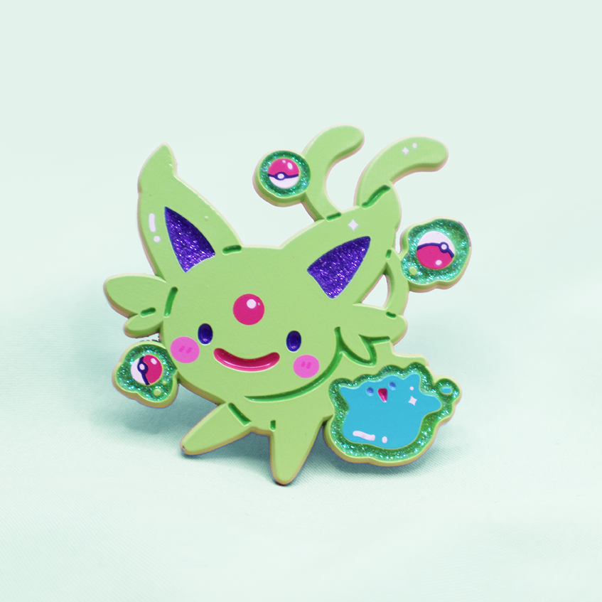 [SHINY ESPEON] X DITTO [TRANSFORM!] ENAMELPIN  [PATREON EXCLUSIVE] [PREORDER]