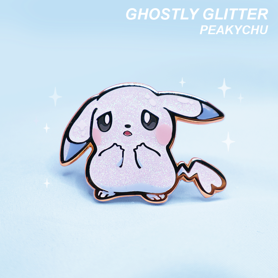 [~GHOSTLY GLITTER] PEAKYCHU ENAMELPIN [POKEBUDDIES] [POKOPIA] [PATREON EXLCUSIVE]