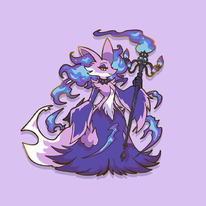 [PURPLE FLAME] [CHANDELURE]   FASHION DELPHOX ENAMELPIN  [PATREON EARLY ACCESS] [PREORDER]