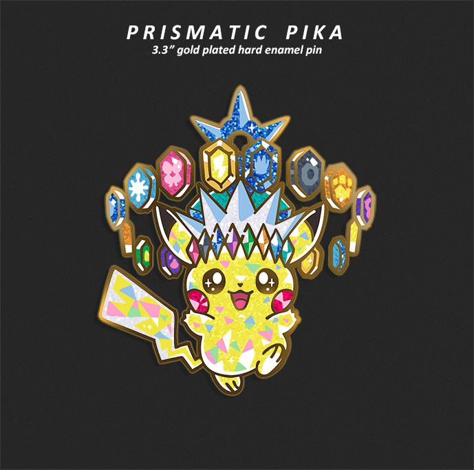 JUMBO PRISMATIC PIKA  ENAMELPIN  [PATREON EARLY ACCESS] [PREORDER]