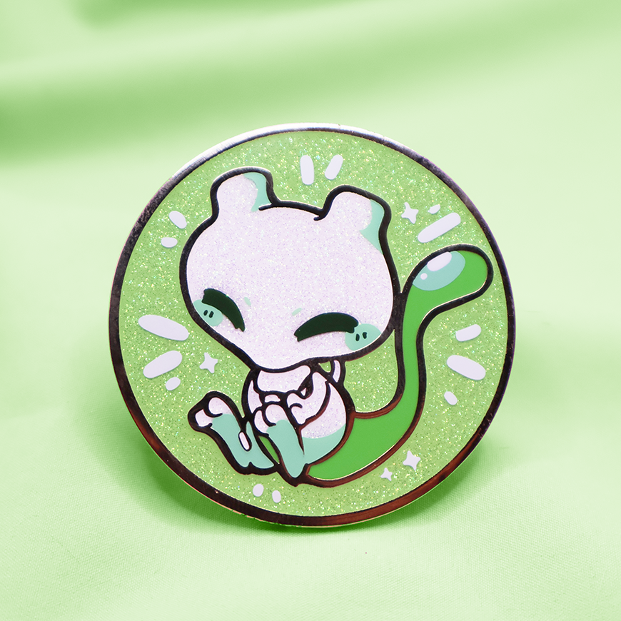 [~SHINY GREEN] TCG DOODLE: BUBBLE MEWTWO ENAMELPIN  [PATREON EXCLUSIVE]