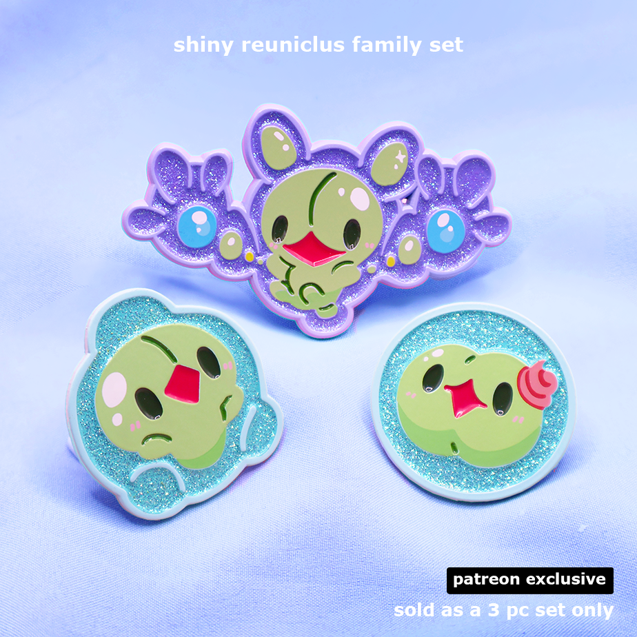 [3 PC SET] [~SHINY] REUNICLUS FAMILY [POKEMALLOW] SOFT DYED ENAMELPIN [ PATREON EXCLUSIVE]