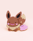 EEVEE + DITTO TRANSFORM! [EEVEE X DITTO COLLECTION] [POKEMALLOW]  SOFT DYED ENAMEL PIN