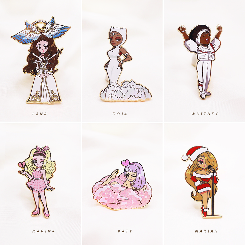 POP GIRLS ENAMEL PIN SET [WAVE 1] [6 PC] [POP GIRL]