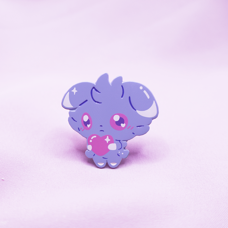 ESPURR HEART [POKEMALLOW] SOFT DYED ENAMEL PIN