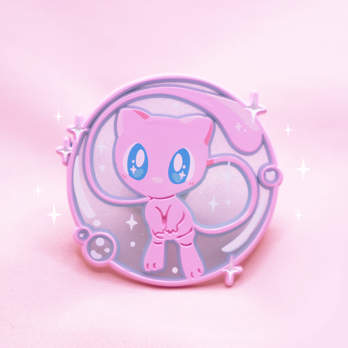 [PREORDER] [PINK] BUBBLE MEW [GLITTERY STAINED GLASS] [DELUXE POKEMALLOW] ENAMELPIN [PATREON EARLY ACCESS PREORDER]