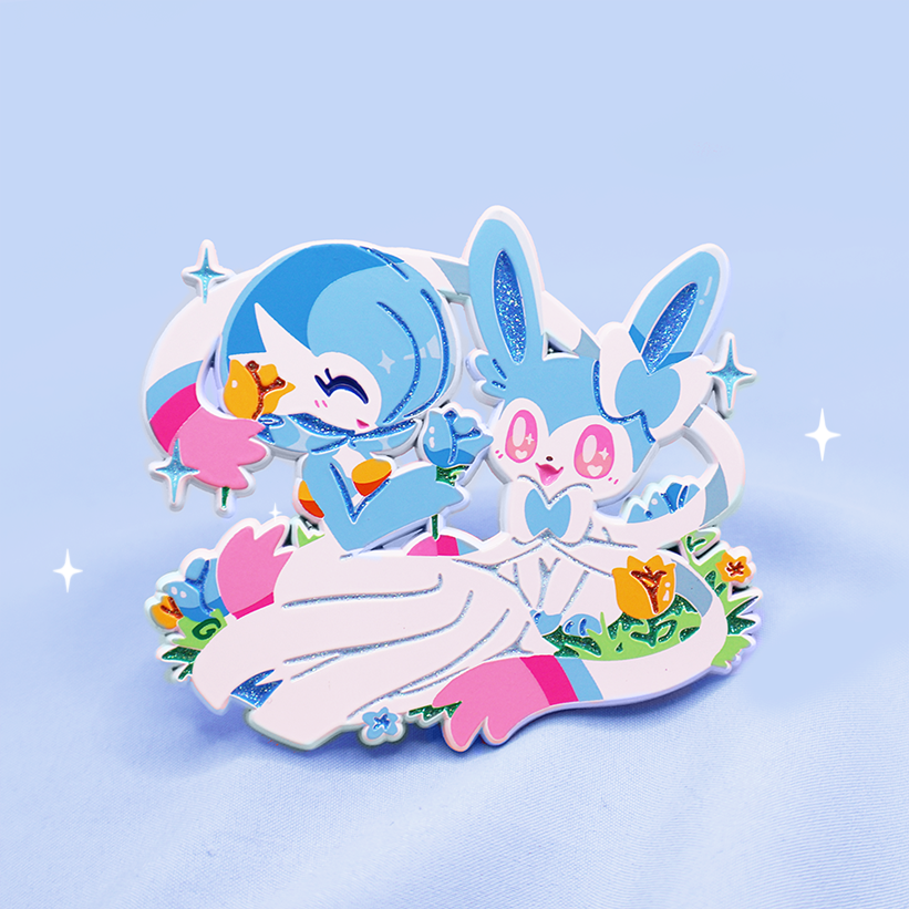 [~SHINY] [TAG TEAM!] GARDEVOIR &amp; SYLVEON SOFT DYED ENAMELPIN  [DELUXE POKEMALLOW] [ PATREON EARLY ACCESS ]