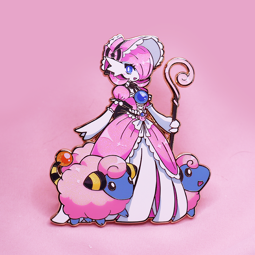 [~SHINY PINK] [AMPHAROS &amp; MAREEP] FASHION GARDEVOIR ENAMELPIN [ PATREON EARLY ACCESS PREORDER]