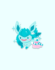 GLACEON + DITTO TRANSFORM! [EEVEE X DITTO COLLECTION] [POKEMALLOW]  SOFT DYED ENAMEL PIN