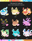[9 PC] [FULL SET]  TRANSFORM! [EEVEE X DITTO COLLECTION] [POKEMALLOW]  SOFT DYED ENAMEL PIN