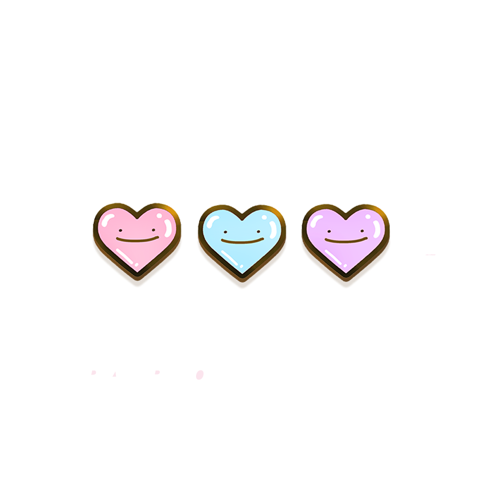 [GOLD PLATED PATREON EXCLUSIVE] MINI DITTO HEARTS [ 3 PC SET] [PATREON ONLY PREORDER]