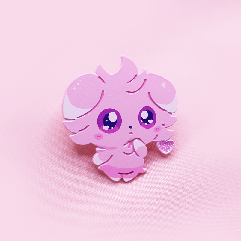 [~SHINY] ESPURR [CURIOUS KITTY] [POKEKITTY] [PATREON EXLUSIVE] [POKEMALLOW]  SOFT DYED ENAMELPIN