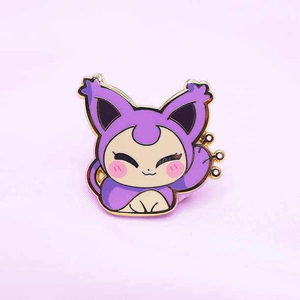 [DELCATTY PURPLE] KITTY LOAF SKITTY ENAMEL PIN [POKECAT]