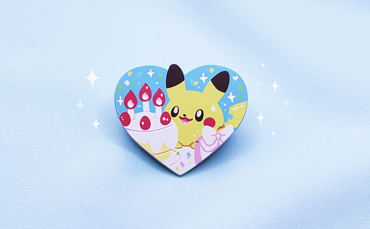 BDAY [PATREON EXCLUSIVE] PIKA HEART [MAMOVERSARY] [POKEMALLOW] SOFT DYED ENAMELPIN [MIXED GRADE] [PREORDER]