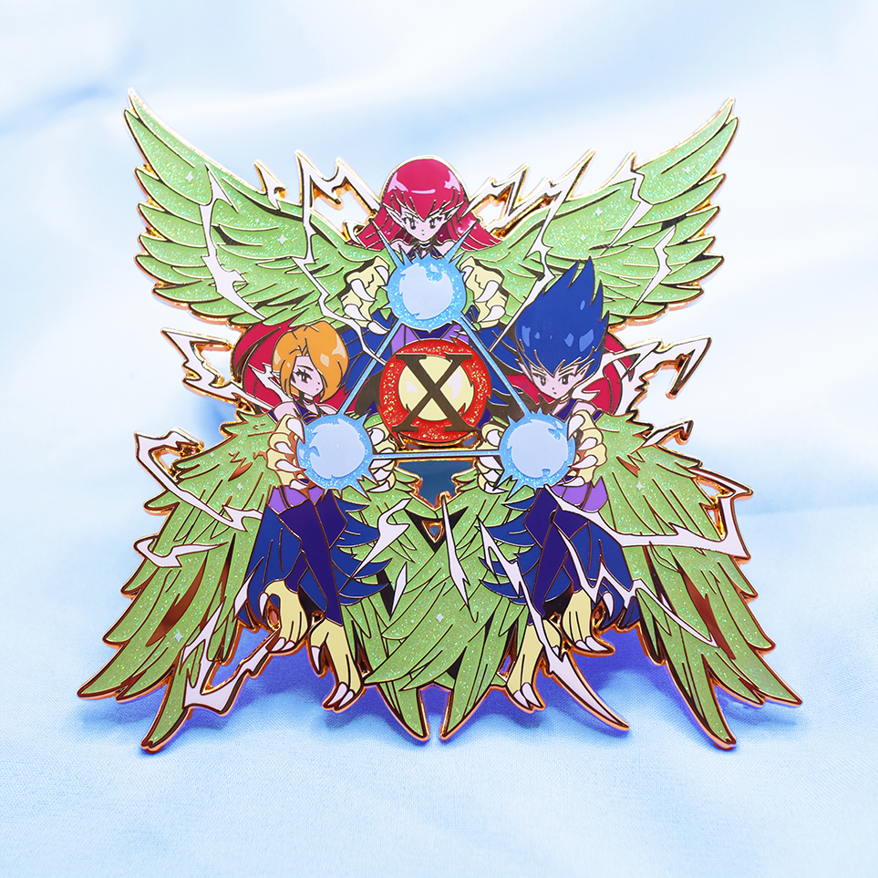 4&quot; FANTASY HARPIE LADY SISTERS - TRIANGLE ECSTASY SPARK ENAMELPIN