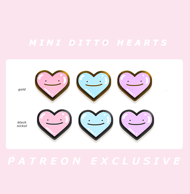 MINI DITTO GLITTER HEARTS [ 6 PC SET] [PATREON ONLY PREORDER] [PATREON EXCLUSIVE]