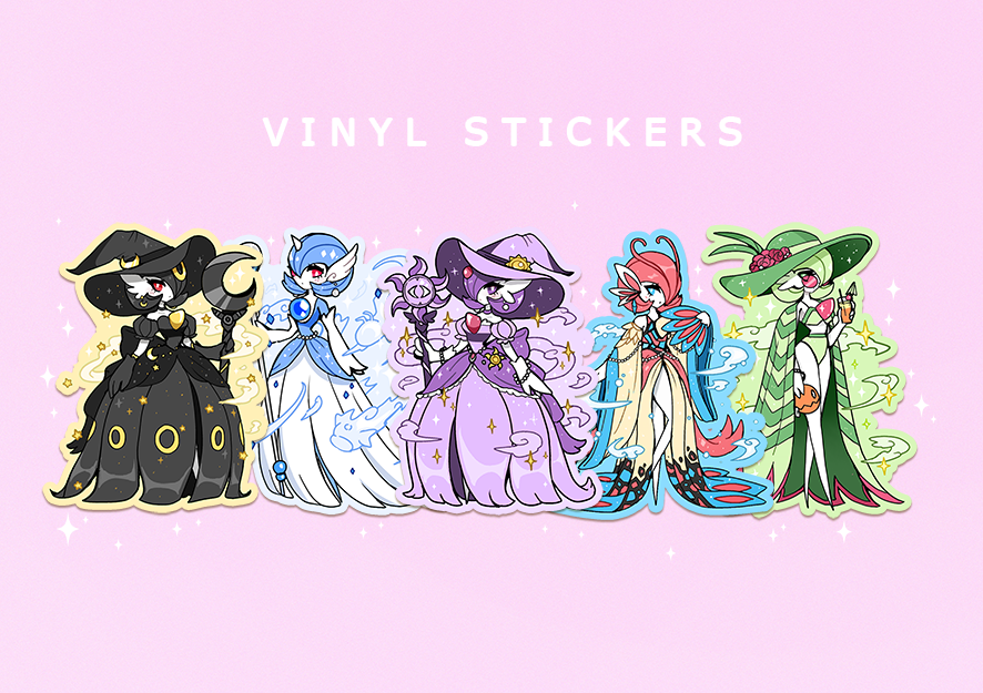 VINYL STICKERS [WAVE 2] HAUNT COUTURE FASHION GARDEVOIR SET [5 STANDARD + 1 NEW MYSTERY GIFT STICKER]