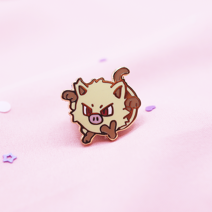 056 MANKEY ENAMEL PIN [MINI MONSTERS] [POKEDEX PROJECT]