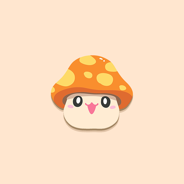 ORANGE MUSHROOM [MAPLE MALLOW] ENAMELPIN  [PATREON EARLY ACCESS][PREORDER]
