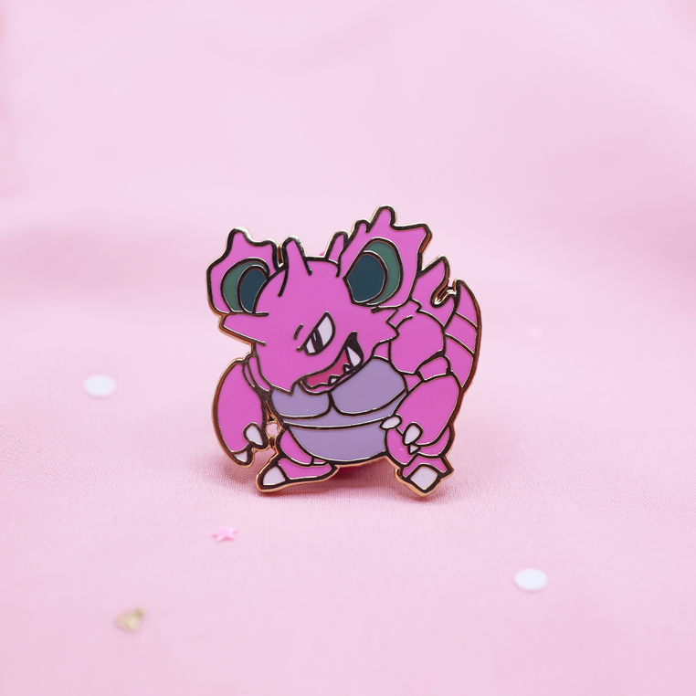 034 NIDOKING ENAMEL PIN [MINI MONSTERS] [POKEDEX PROJECT]