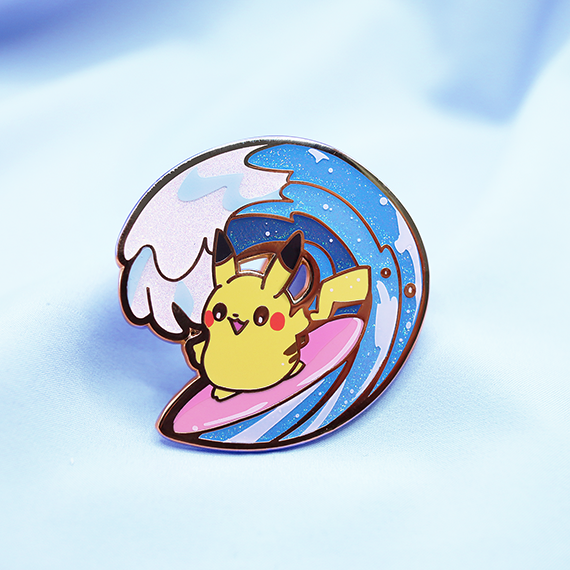 PIKA SURF ENAMEL PIN