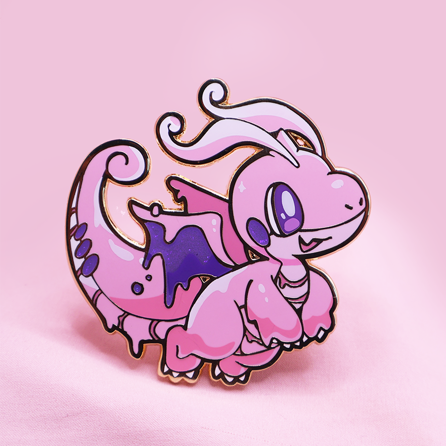 [PINK] [PATREON EXCLUSIVE] GOOEY FORM [DRAGONITE X GOODRA] ENAMELPIN