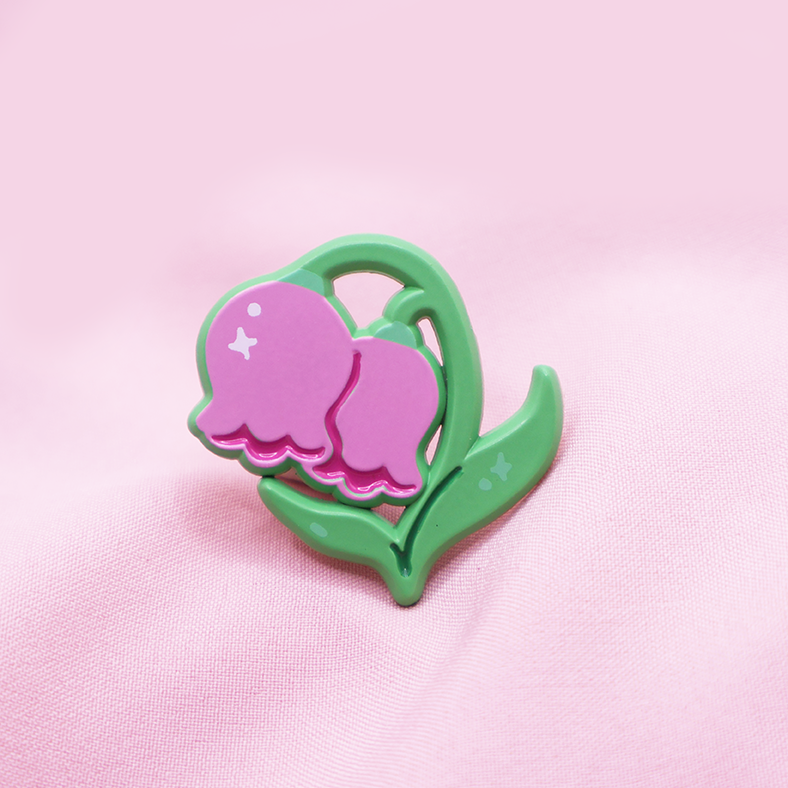 [PINK] LILY OF THE VALLEY SOFT DYED ENAMELPIN [ AC FLOWERS] [PATREON EARLY ACCESS]