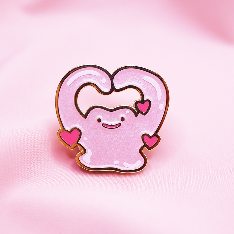 DITTO HEART [SINGLE] [PINK PEARL] ENAMEL PIN