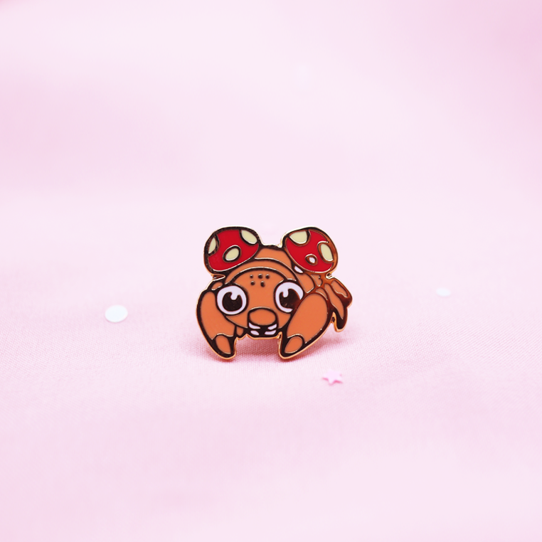 046 PARAS ENAMEL PIN [MINI MONSTERS] [POKEDEX PROJECT]