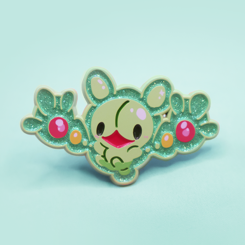 REUNICLUS [GLITTER] [POKEMALLOW]  SOFT DYED ENAMEL PIN