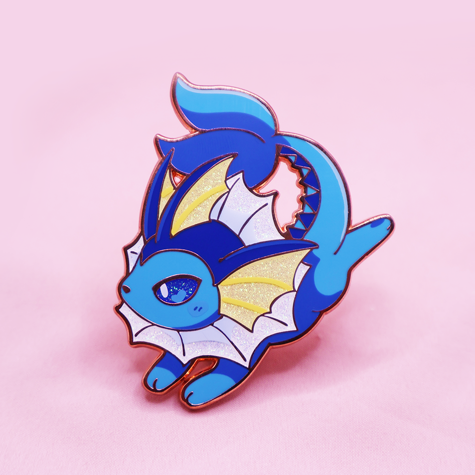 [~ROSE GOLD] [SUMMER DAY] VAPOREON [POKEBUDDIES]  ENAMELPIN [PATREON EXCLUSIVE]