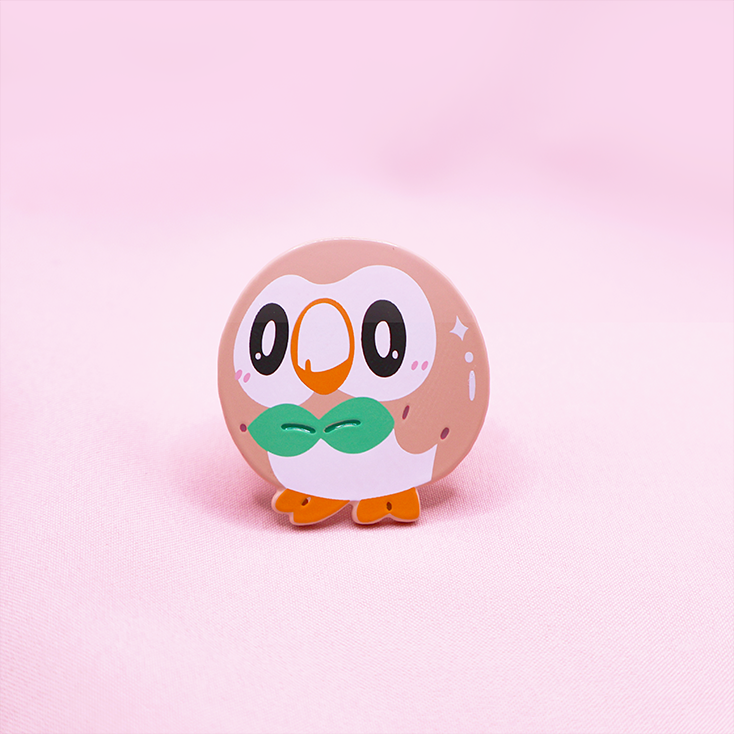 [PREORDER] [PATREON EXCLUSIVE]  ROWLET [ORB] [POKEMALLOW] SOFT DYED ENAMELPIN [MIXED GRADE]