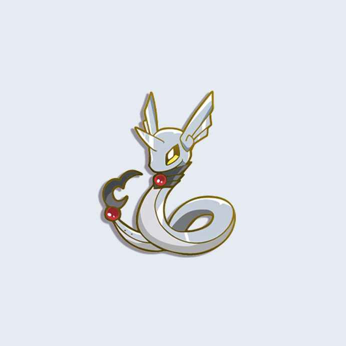 [DRAGONAIR X SKARMORY] [IRON SERPENT] FORM  [POKE DRAGON FUSION] ENAMEL PIN  [PATREON EXCLUSIVE]  [PREORDER]
