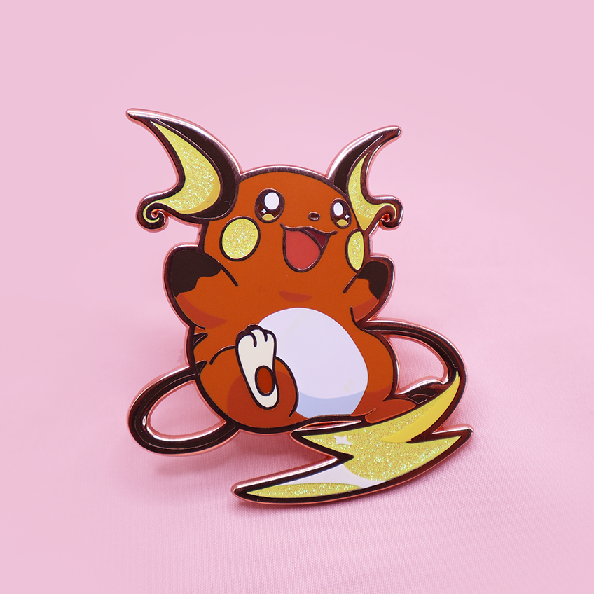 [~SHINY] [ROSE GOLD] RAICHU [POKEBUDDIES]  ENAMELPIN [PATREON EXCLUSIVE]