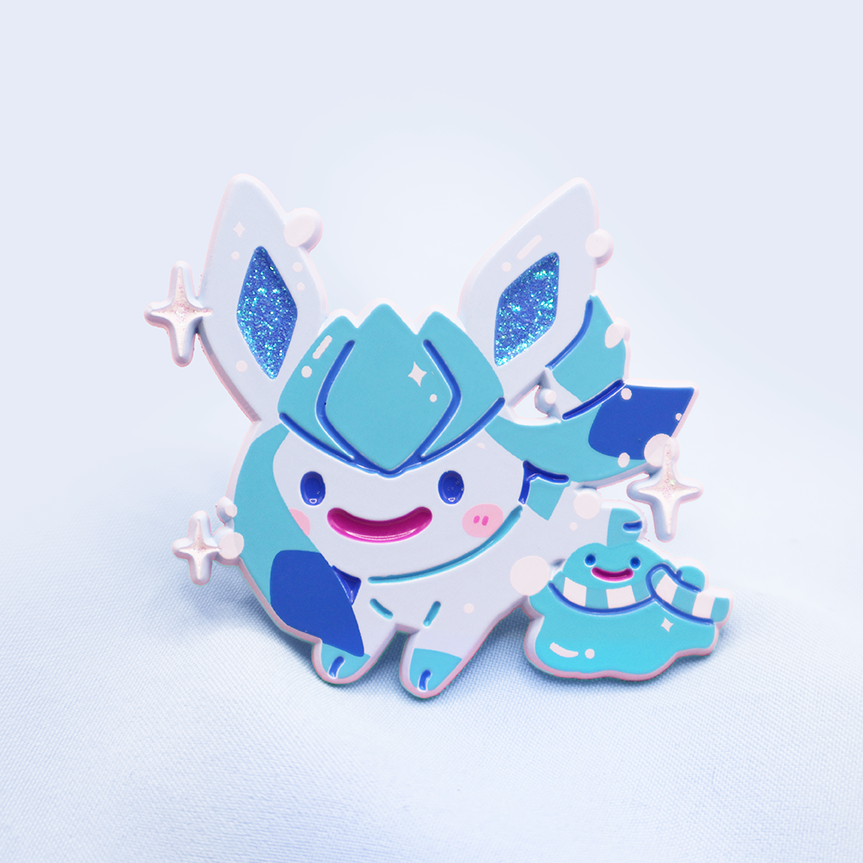 [SHINY GLACEON] X DITTO [TRANSFORM!] ENAMELPIN  [PATREON EXCLUSIVE] [PREORDER]