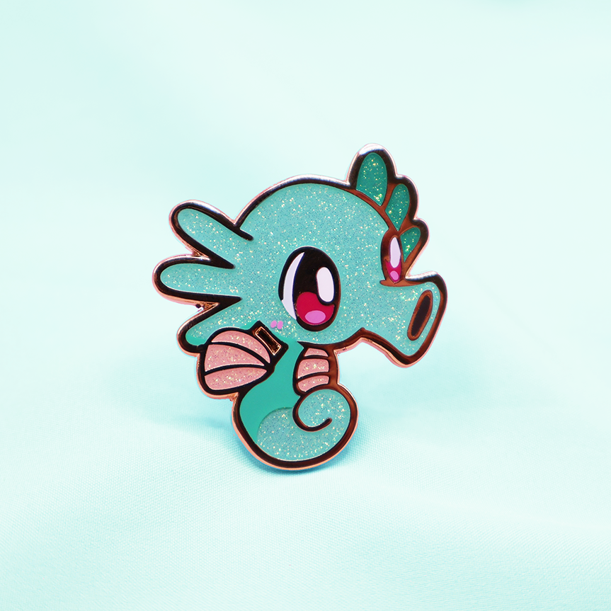 [~SHINY GLITTERY] HORSEA ENAMEL PIN