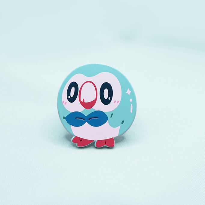 [PREORDER] [PATREON EXCLUSIVE]  [SHINY] ROWLET [ORB] [POKEMALLOW] SOFT DYED ENAMELPIN [MIXED GRADE]