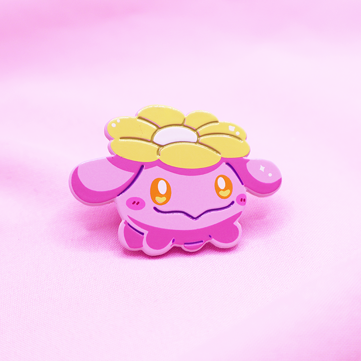 [~SHINY ] SKIPLOOM [POKEMALLOW]  SOFT DYED ENAMELPIN [PATREON EXCLUSIVE]